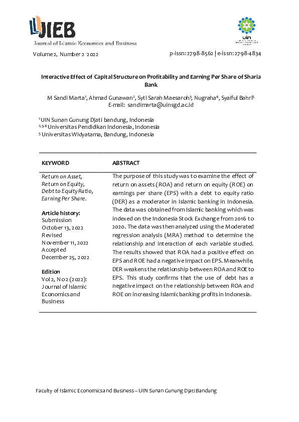 (PDF) Interactive Effect of Capital Structure on Profitability and ...