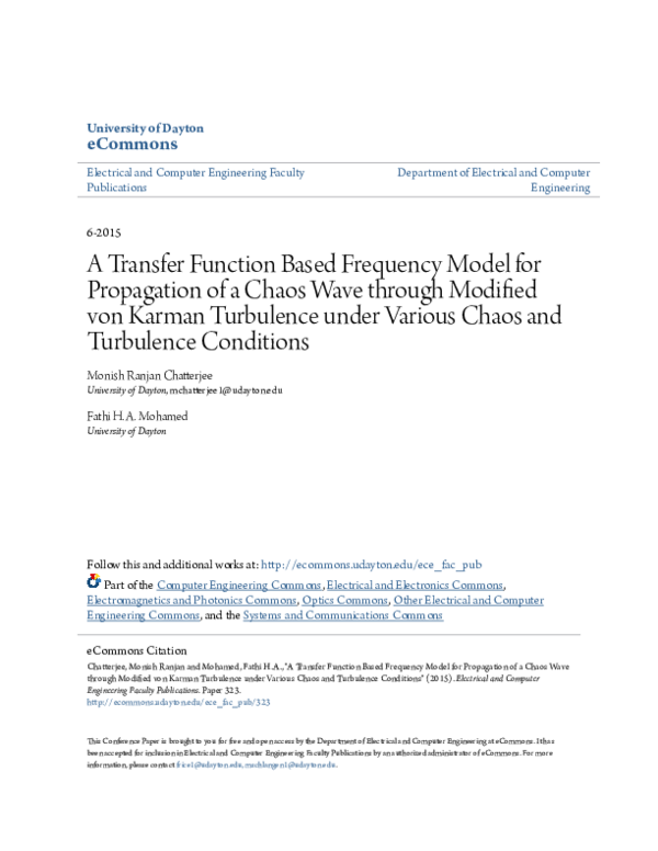 (PDF) A Transfer Function Based Frequency Model for Propagation of a ...