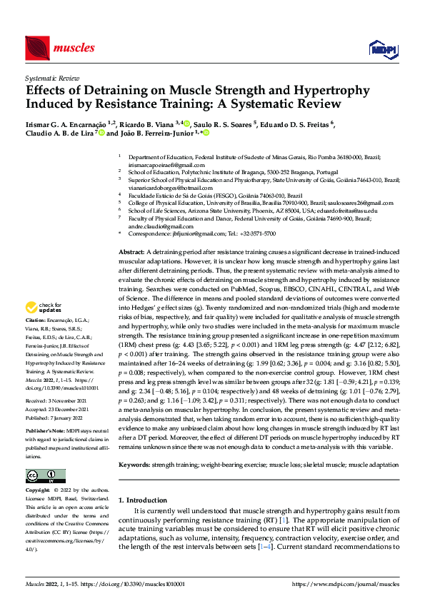 (PDF) Effects of Detraining on Muscle Strength and Hypertrophy Induced ...