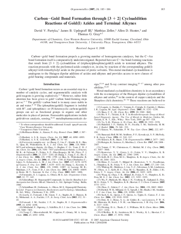 (PDF) Carbon−Gold Bond Formation through [3 + 2] Cycloaddition ...