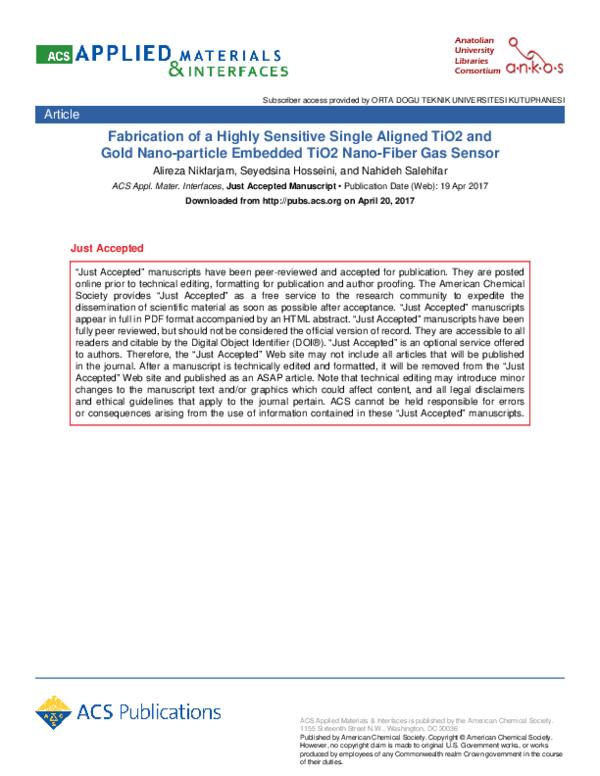 (PDF) Fabrication of a Highly Sensitive Single Aligned TiO2 and Gold ...