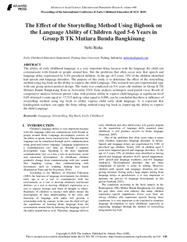 (PDF) The Effect of the Storytelling Method Using Bigbook on the ...