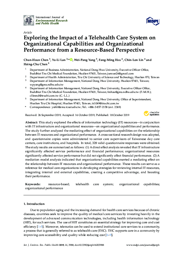 (PDF) Exploring the Impact of a Telehealth Care System on ...