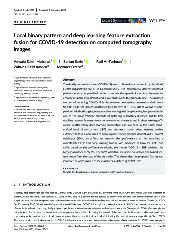 (PDF) Local binary pattern and deep learning feature extraction fusion ...