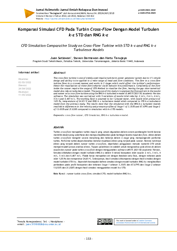 (PDF) Komparasi Simulasi CFD Pada Turbin Cross-Flow Dengan Model ...