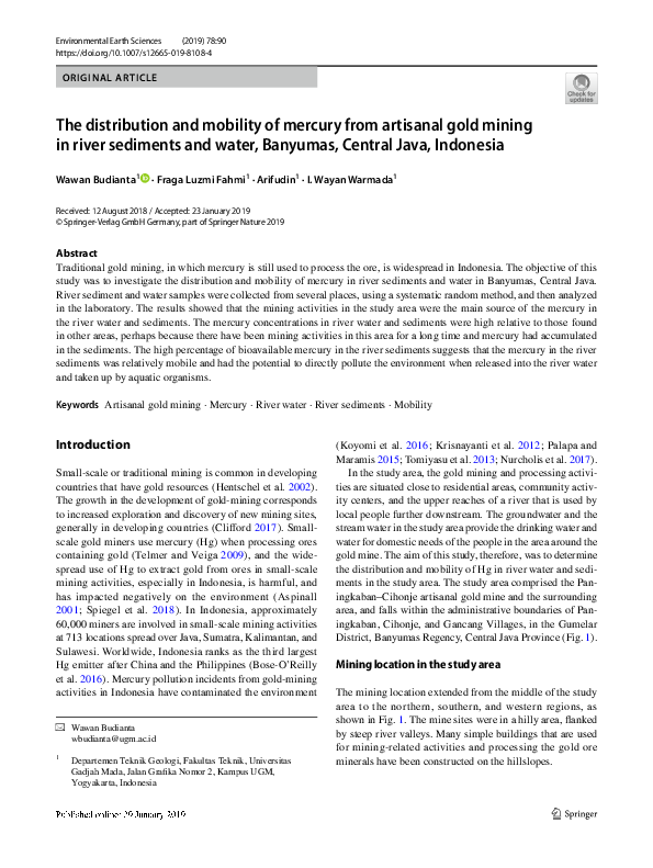 (PDF) The distribution and mobility of mercury from artisanal gold ...