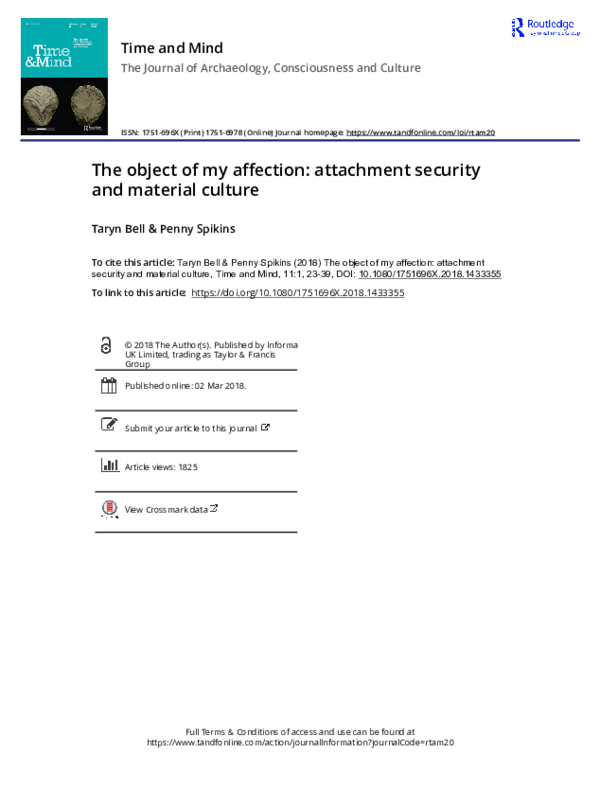 (PDF) The object of my affection: attachment security and material ...