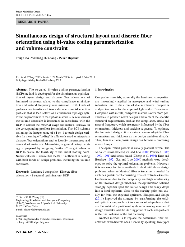 (PDF) Simultaneous design of structural layout and discrete fiber ...