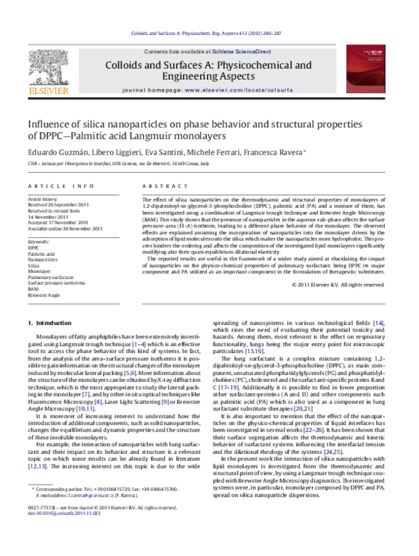 (PDF) Influence of silica nanoparticles on phase behavior and ...