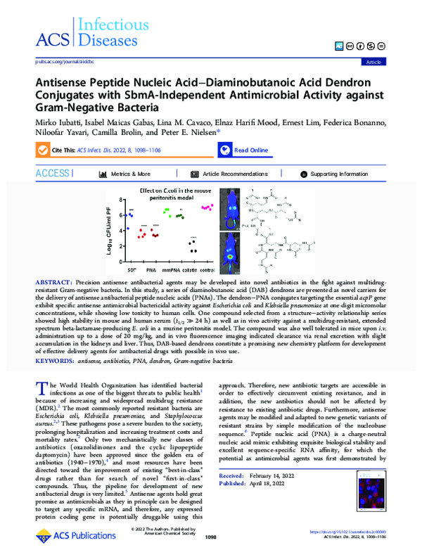 (PDF) Antisense Peptide Nucleic AcidDiaminobutanoic Acid Dendron ...