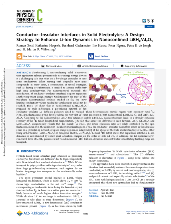 (PDF) Conductor–Insulator Interfaces in Solid Electrolytes: A Design ...
