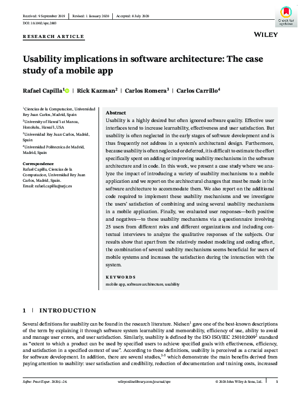 (PDF) Usability implications in software architecture: The case study ...