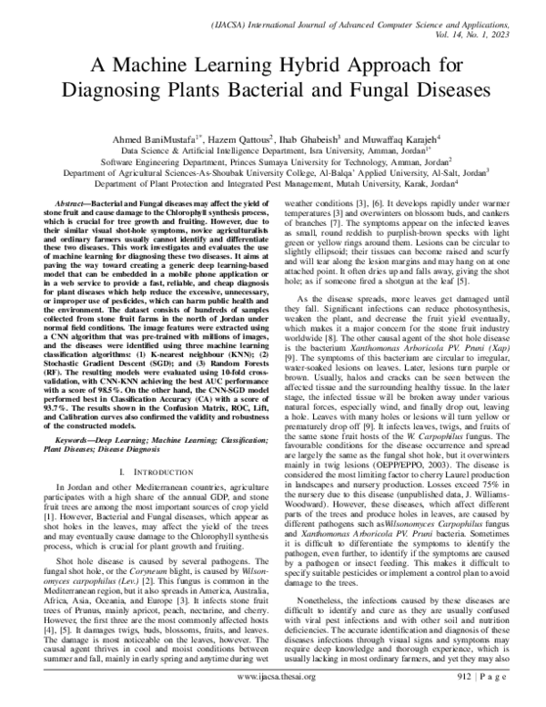 (PDF) A Machine Learning Hybrid Approach for Diagnosing Plants ...