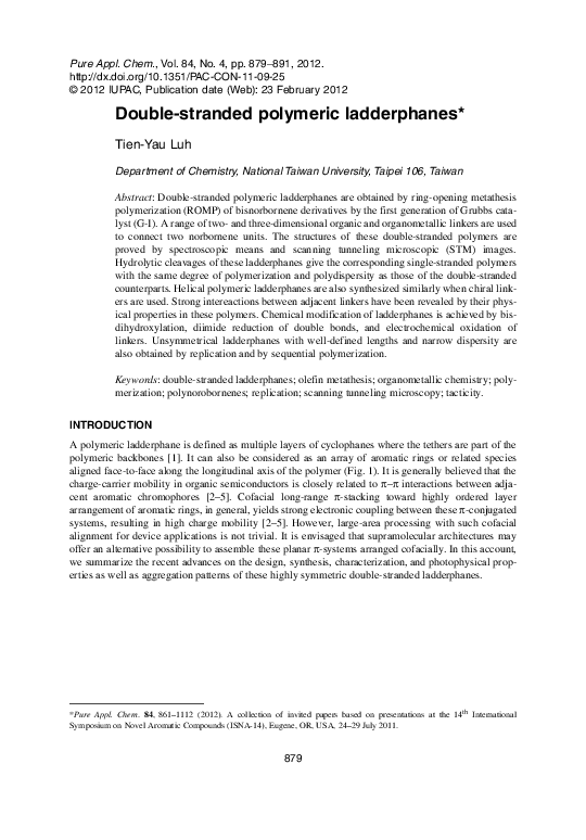 (PDF) Double-stranded polymeric ladderphanes