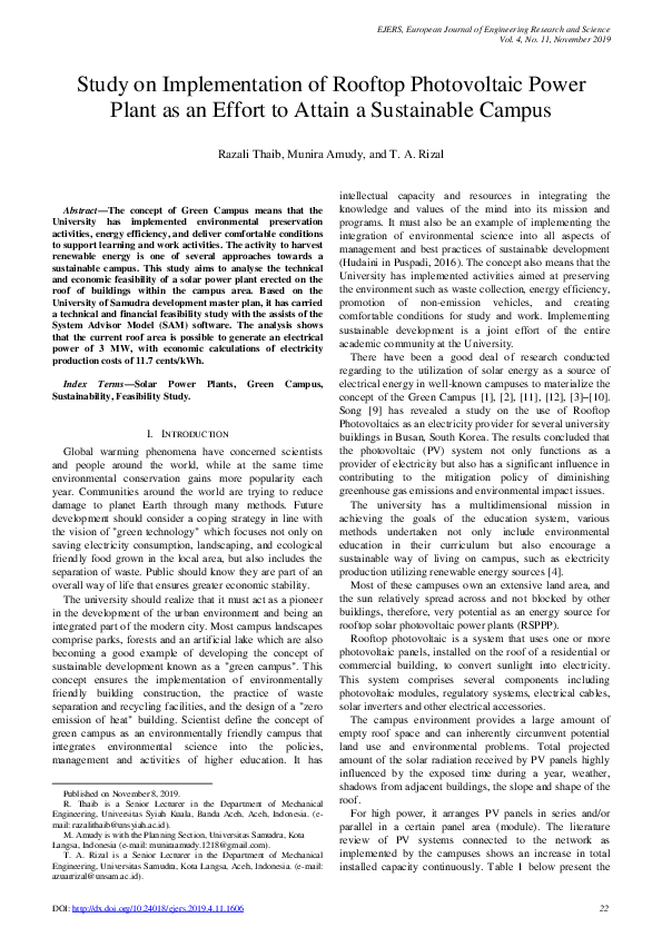 (PDF) Study on Implementation of Rooftop Photovoltaic Power Plant as an ...