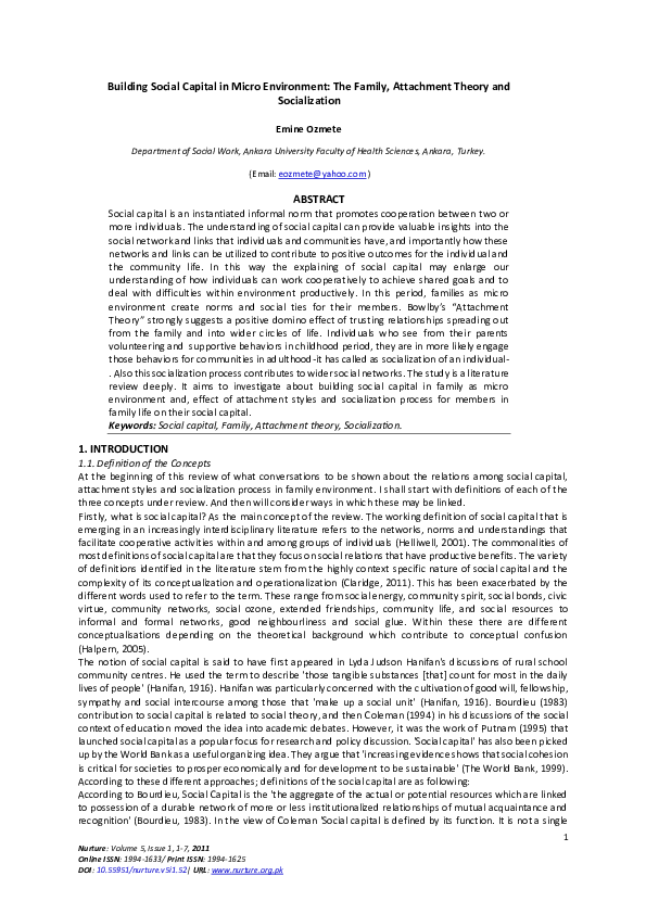 (PDF) Social Capital and Family Dynamics in Communities