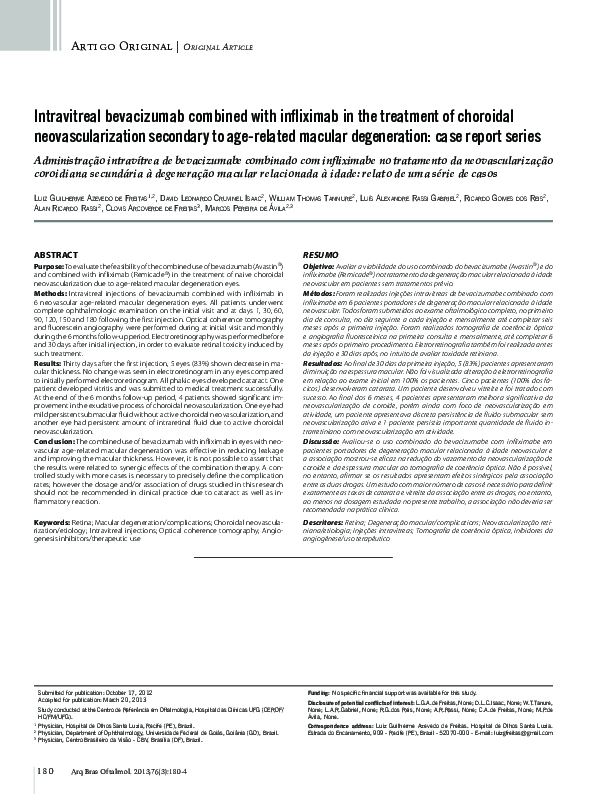 (PDF) Intravitreal bevacizumab combined with infliximab in the ...