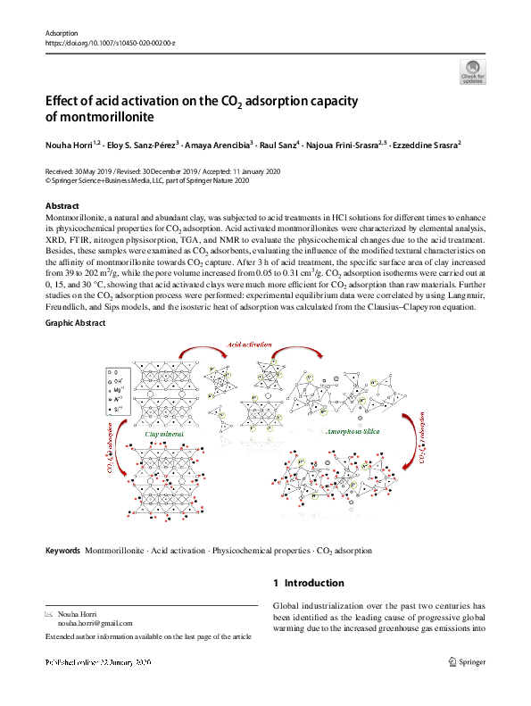 (PDF) Effect of acid activation on the CO2 adsorption capacity of ...