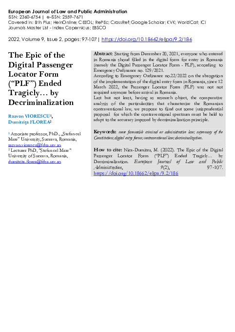 (PDF) The Epic of the Digital Passenger Locator Form (“PLF”) Ended ...