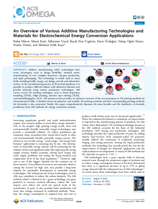 (PDF) An Overview of Various Additive Manufacturing Technologies and ...