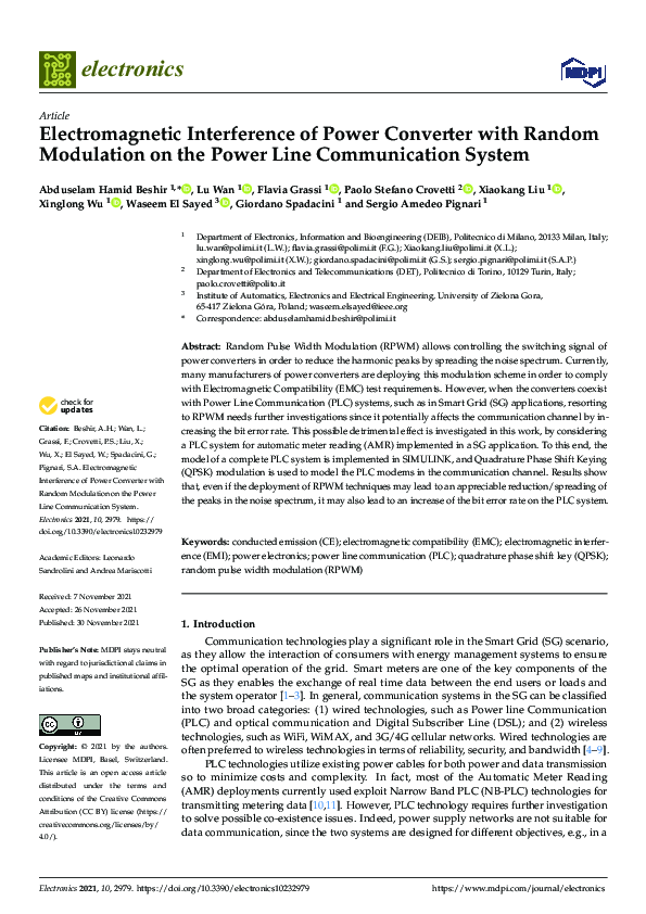 (PDF) Electromagnetic Interference of Power Converter with Random ...