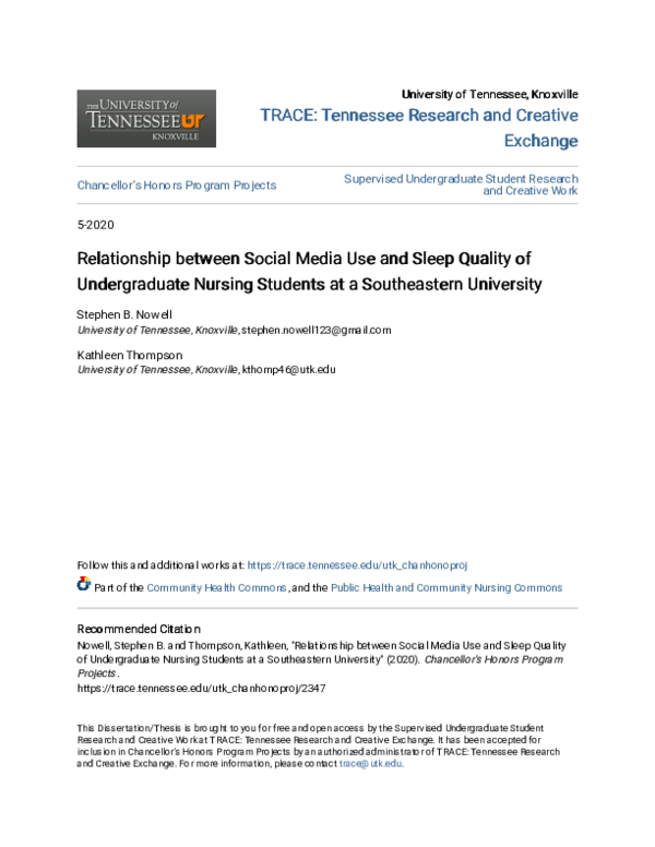 (PDF) Relationship between Social Media Use and Sleep Quality of ...