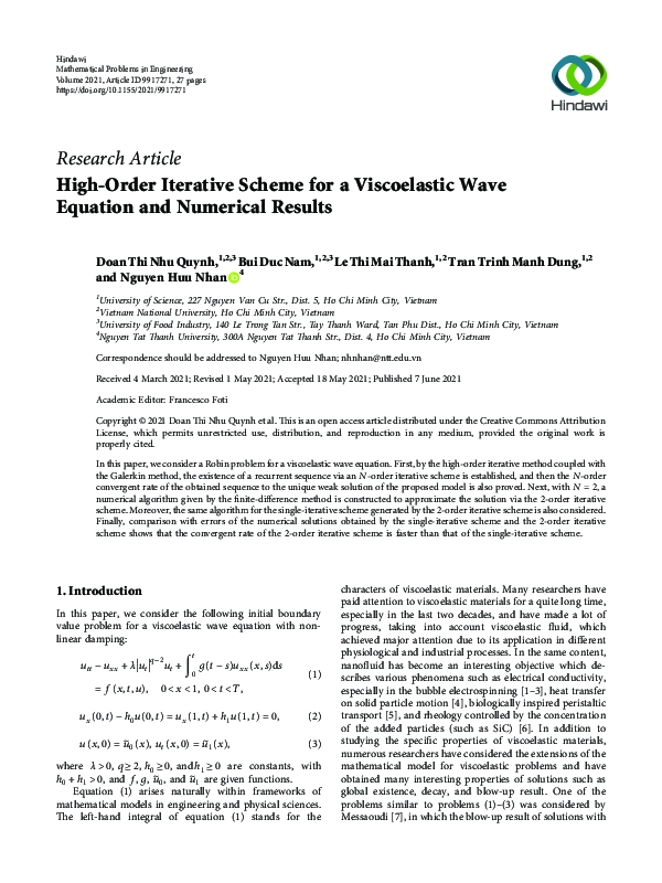 (PDF) High-Order Iterative Scheme for a Viscoelastic Wave Equation and ...