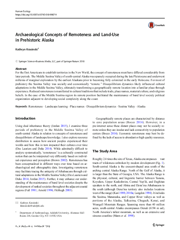 (PDF) Archaeological Concepts of Remoteness and Land-Use in Prehistoric ...