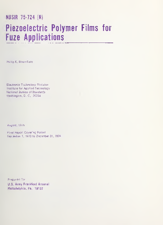 (PDF) Piezoelectric polymer films for fuze applications