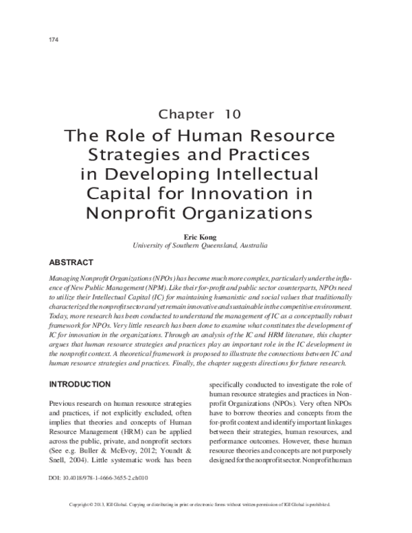 (PDF) The role of human resource strategies and practices in developing ...