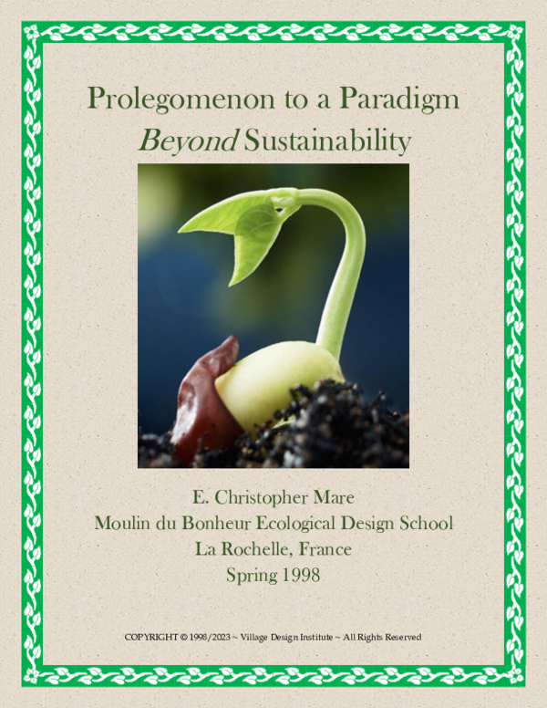(PDF) Prolegomenon to a Paradigm Beyond Sustainability