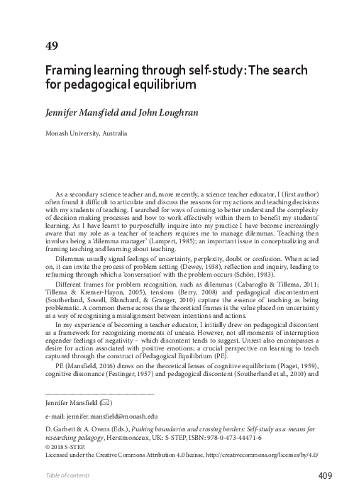 (PDF) Framing learning through self-study: the search for pedagogical ...