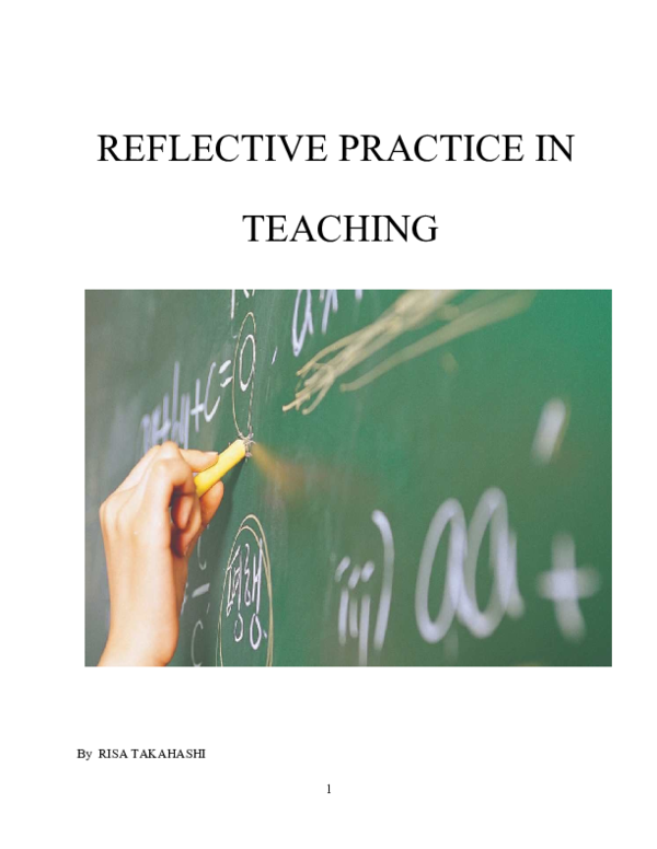 (DOC) REFLECTIVE PRACTICE IN TEACHING