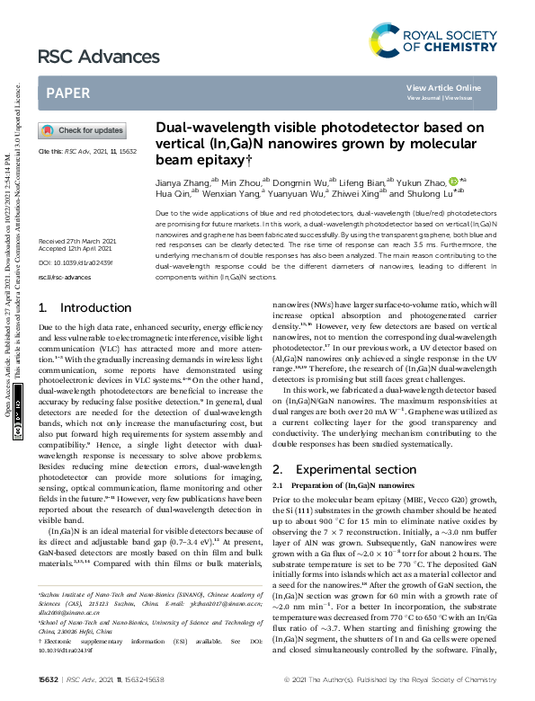 (PDF) Dual-wavelength visible photodetector based on vertical (In,Ga)N ...