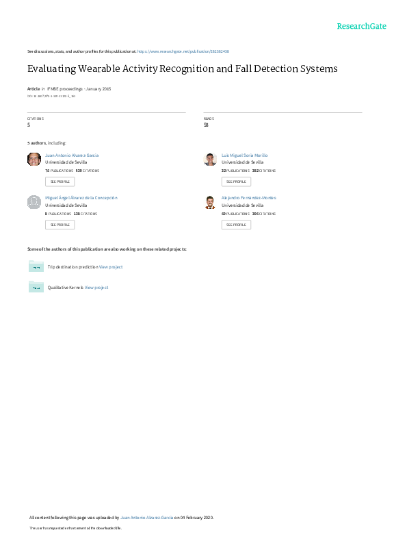 (PDF) Evaluating Wearable Activity Recognition and Fall Detection Systems