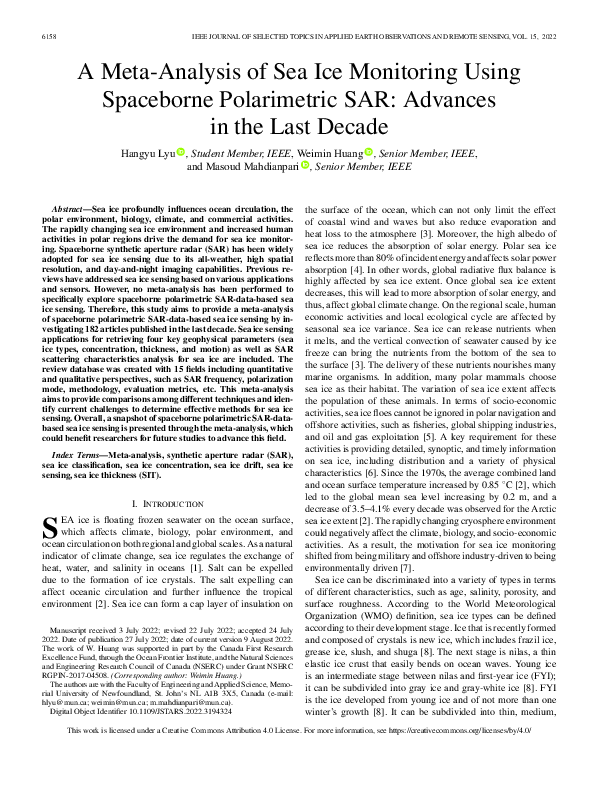 (PDF) A Meta-Analysis of Sea Ice Monitoring Using Spaceborne ...