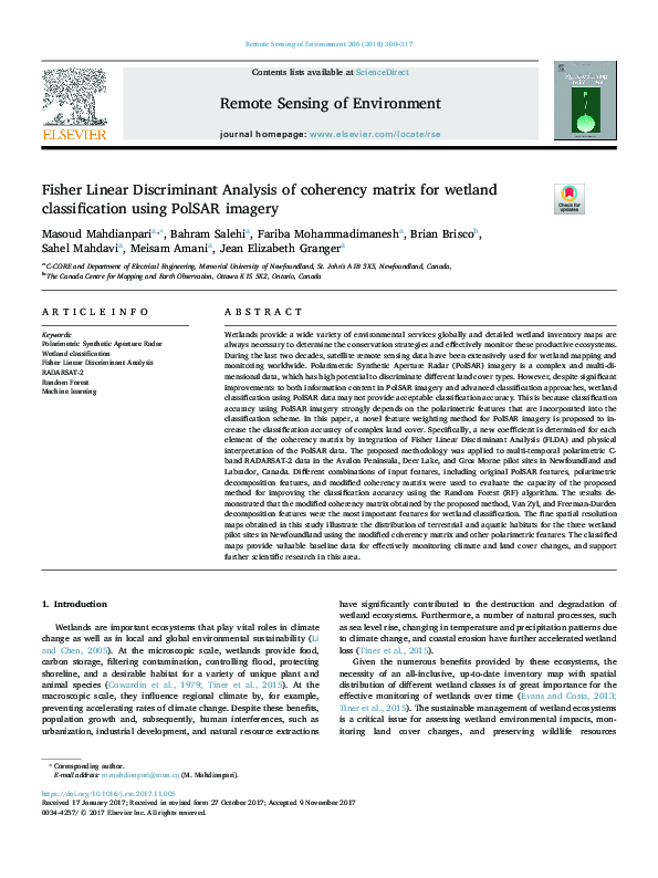 (PDF) Fisher Linear Discriminant Analysis of coherency matrix for ...