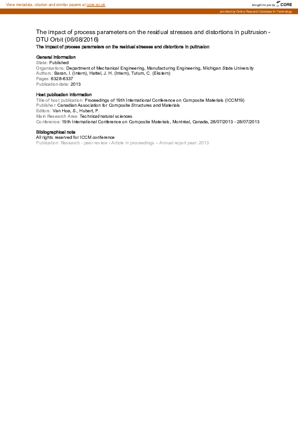 (PDF) The impact of process parameters on the residual stresses and ...
