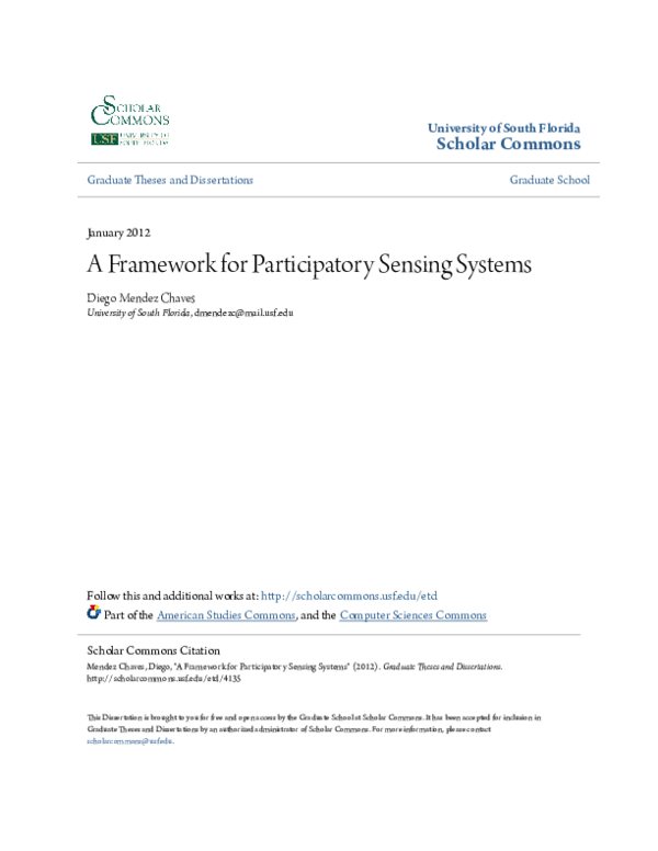 (PDF) A Framework for Participatory Sensing Systems
