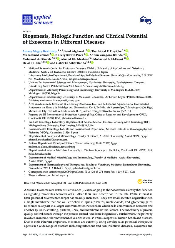 Pdf Biogenesis Biologic Function And Clinical Potential Of Exosomes Pdf Biogenesis Biologic Function And Clinical Potential Of Exosomes