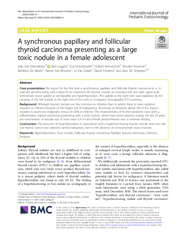 (PDF) A synchronous papillary and follicular thyroid carcinoma ...