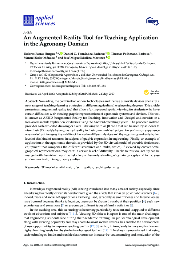(PDF) An Augmented Reality Tool for Teaching Application in the ...