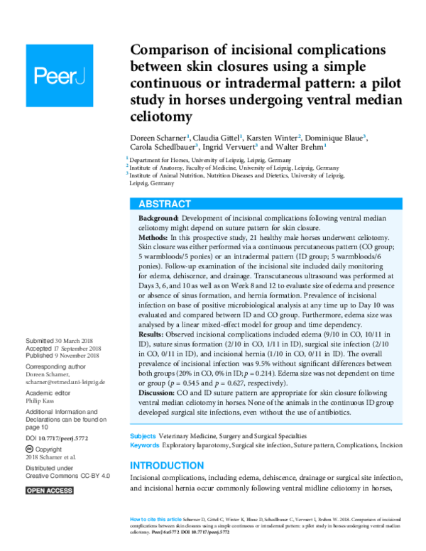 (PDF) Comparison of incisional complications between skin closures ...
