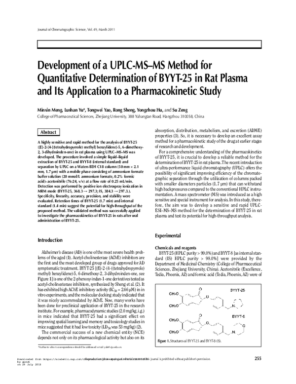 (PDF) Development of a UPLC-MS-MS Method for Quantitative Determination ...