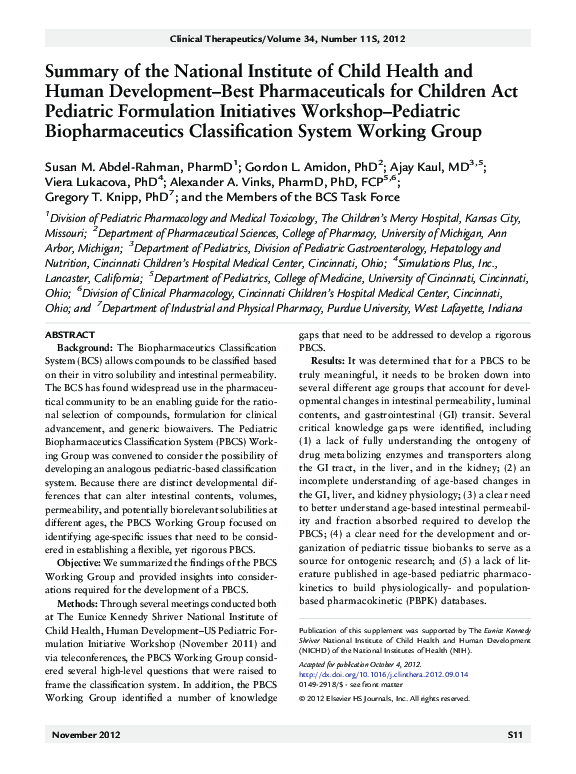 (PDF) Summary of the National Institute of Child Health and Human ...
