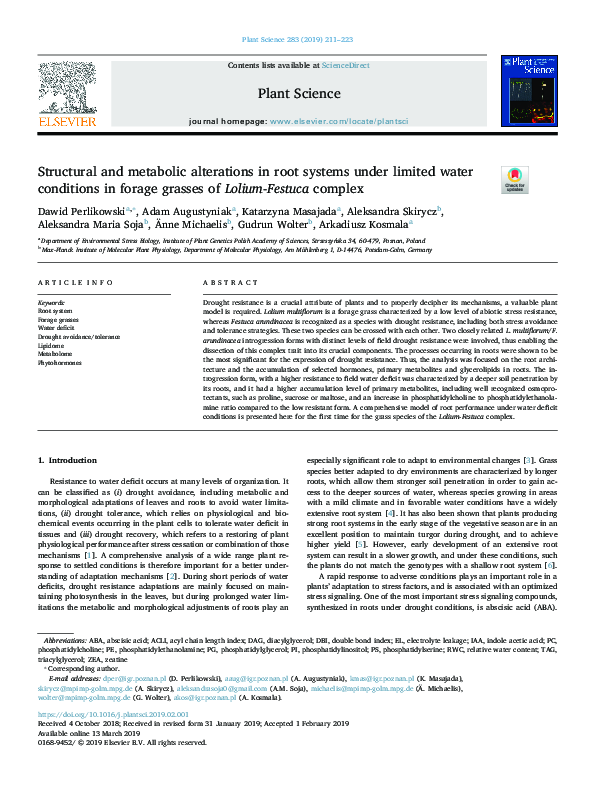 (PDF) Structural and metabolic alterations in root systems under ...