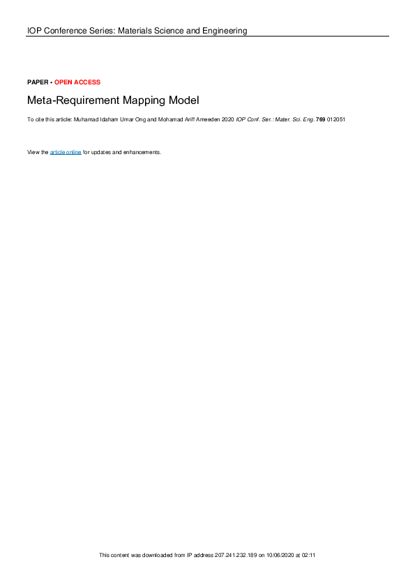 (PDF) Meta-Requirement Mapping Model