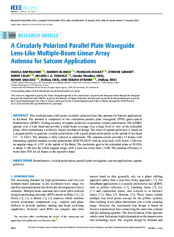 (PDF) A Circularly Polarized Parallel Plate Waveguide Lens-Like ...