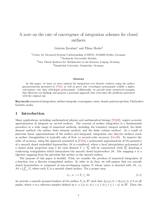 (PDF) A note on the rate of convergence of integration schemes for ...