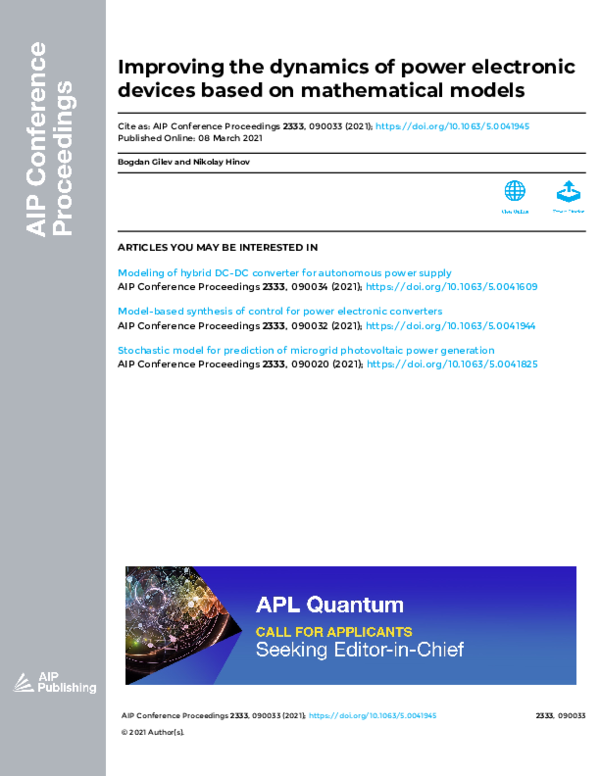 (PDF) Improving the dynamics of power electronic devices based on ...